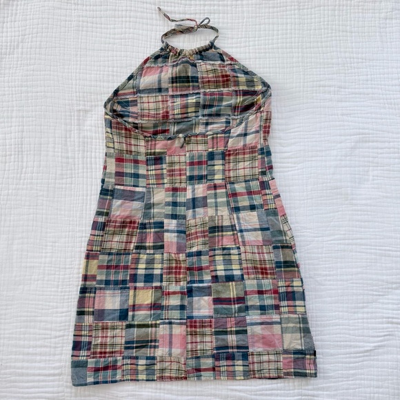 Ralph Lauren Plaid 100% cotton patchwork Halter Dress size medium - Picture 5 of 12